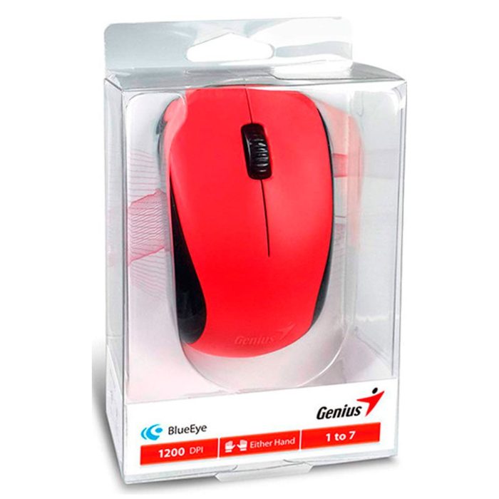 Mouse Inalámbrico GENIUS 2.4 GHz, BlueEye, COLOR Rojo