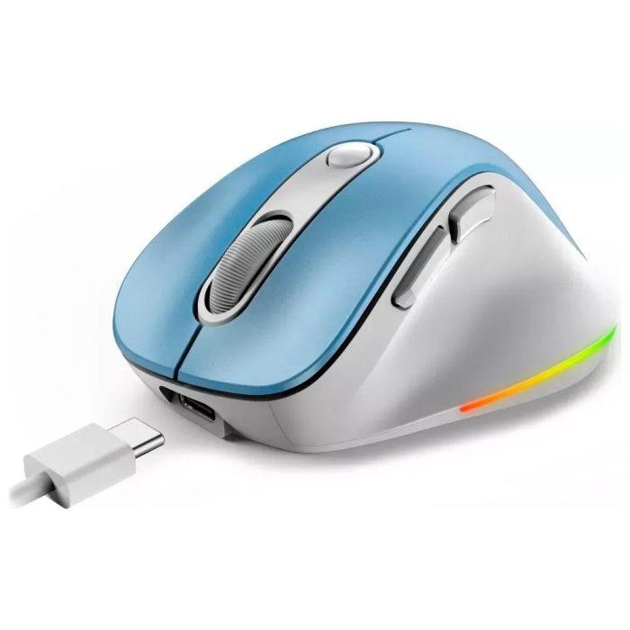 MOUSE ERGO MINI SILENCIOSO RECARGABLE ERGO 9000S PRO BLU