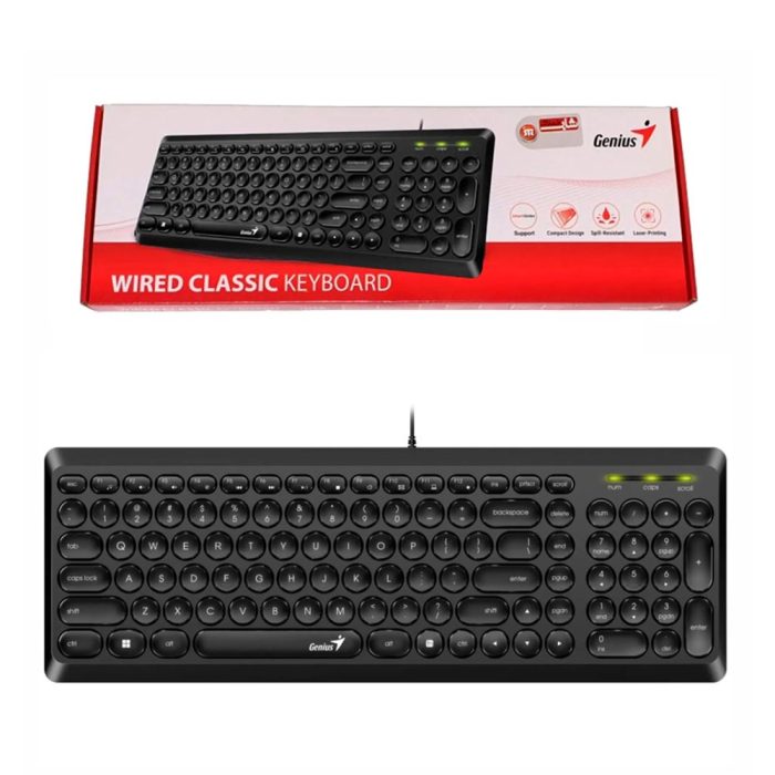 Teclado GENIUS SlimStar Q200 USB Alambrico COLOR Negro