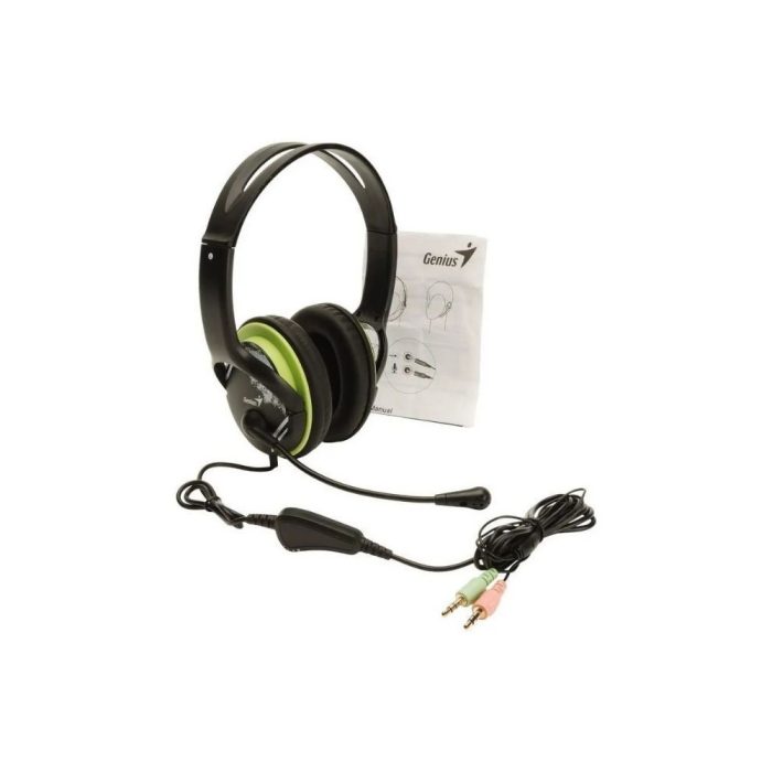 Audífono Diadema Genius HS-400A 2 plug 3.5mm Verde - Negro