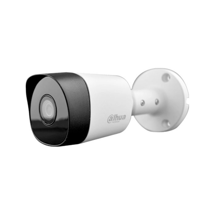 Camara Dahua Bala , 2MP, Lente fijo 2,8mm, 4en1 (CVI/TVI/AHD/CVBS), DWDR, Smart IR20m, Metalica, 12VDC. MIC