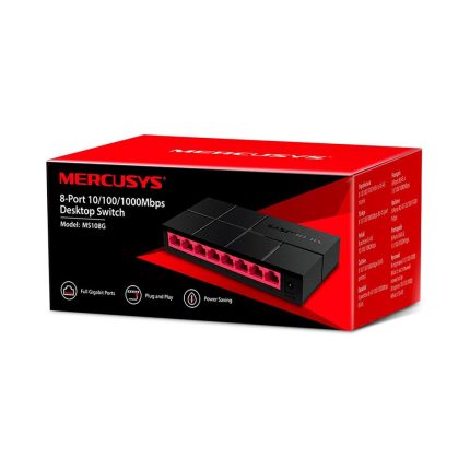 Switch MERCUSYS de Escritorio de 8 Puertos Gigabit, Caja Plástica