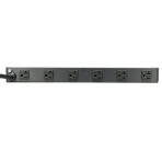 RS-1215-20T Barra de contactos Eaton Tripp Lite para instalación en rack 1U, 120V, 20A, L5-20P, 12 tomacorrientes (6 adelante, 6 atrás), cable de 4.57 m [15 pies]