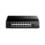 Switch TP-LINK NO administrable 16 puertos RJ4510/100 Mbps Auto-Negociación, compatible con Auto MDI COLOR Negro