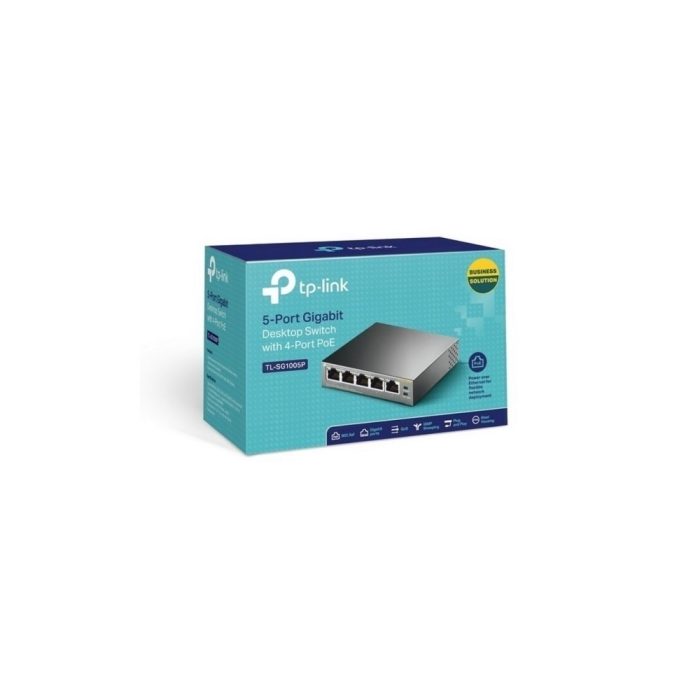 Switch TPLINK poE de escritorio Gigabit de 5 puertos