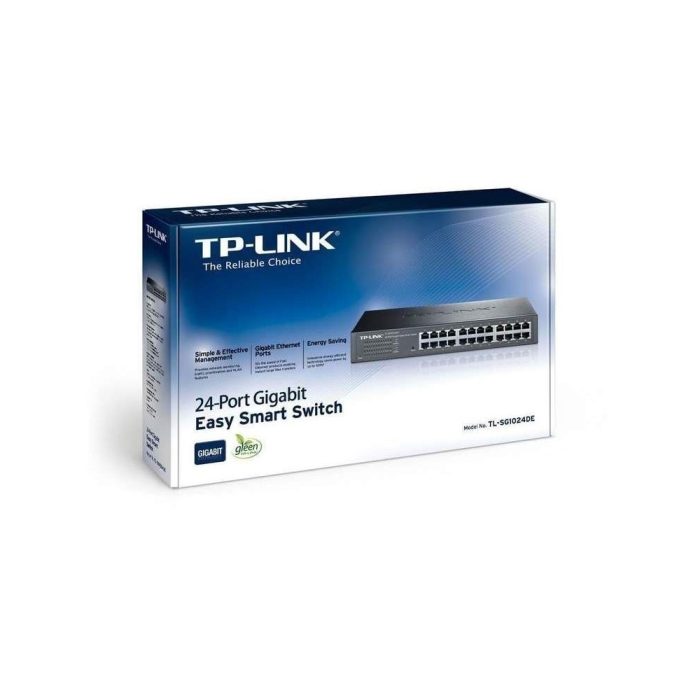 Switch TPLINK administrable de escritorio 24 puertos 10/100/1000 COLOR Negro