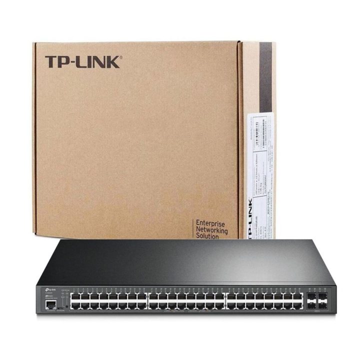 Switch TPLINK Administrable 24 Puertos Giga 24 Puertos POE L2 4 Ranuras SFP COLOR Negro