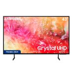 Televisor Samsung FLAT LED Smart TV 43 pulgadas Crystal UHD 4K  /3,840 x 2,160 /HDR / DVB-T2 /LAN /WIFI 5 / Bluetooth 5.2 / Google Meet / AirPlay 2 /modo ambiente/ Modo Juego/ HDMI x 3/ USB x1 /abre y edita archivos de Office/ Garantía 1 año, Ficha técnica completa en www.samsung.com.co