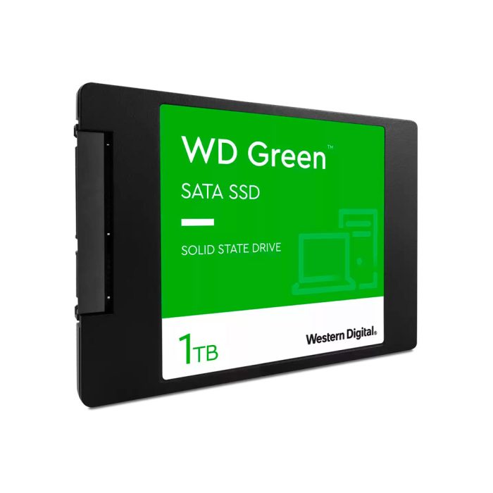 Unidad de estado sólido interna SSD Western Digital Green 1TB con puerto SATA y factor de forma 2.5” (7mm), creado para las necesidades más básicas del cómputo diario, pero con un rendimiento y velocidad mayor que una unidad mecánica.