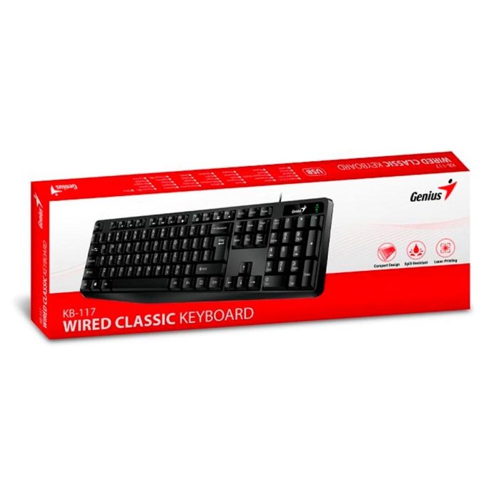 Teclado GENIUS KB-117 USB Alambrico COLOR Negro