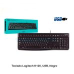 Teclado LOGITECH K120 QWERTY COLOR Negro