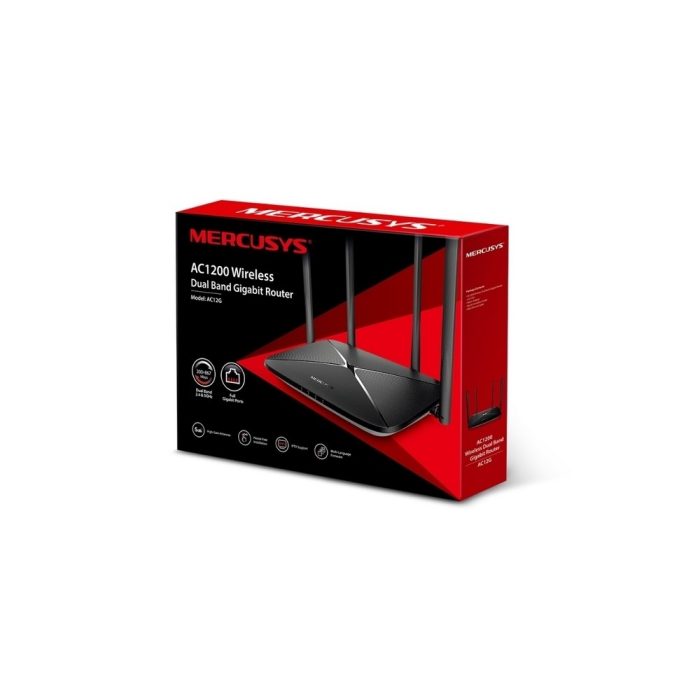 Router MERCUSYS Gigabit Inalámbrico de Doble Banda Ac1200 COLOR Negro