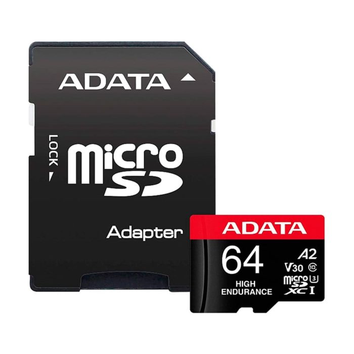 Micro SD ADATA 64GB Clase 10 Alta Resistencia + Adaptador