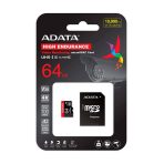 Micro SD ADATA 64GB Clase 10 Alta Resistencia + Adaptador