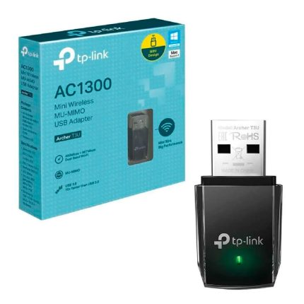 Mini Adaptador USB TPLINK Inalámbrico Doble Banda AC1300 COLOR Negro