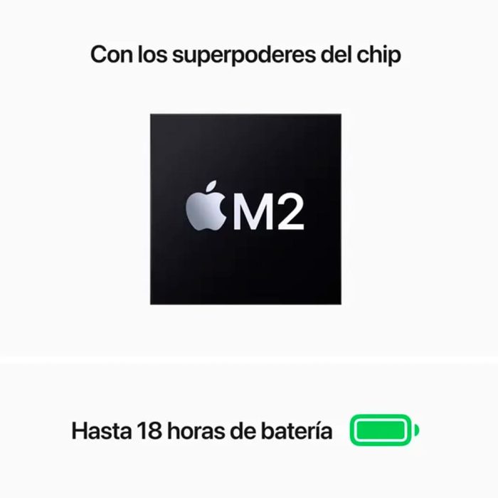 Portatil APPLE MacBook Air de 13 pulgadas: Chip M2 de Apple