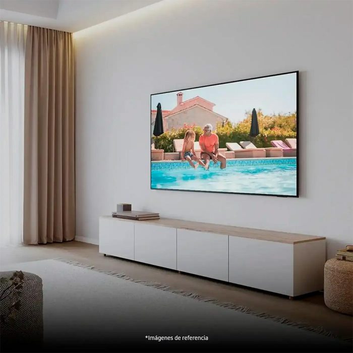 Televisor Samsung FLAT LED Smart TV 55 pulgadas Crystal UHD 4K  /3,840 x 2,160 / DVB-T2 / HDR /LAN/ WIFI 5/ Control remoto Solar / Soporte ajustable / Bluetooth 5.2 / Google Meet / Multi view/ AirPlay 2 / Bixby desde el control /modo ambiente/ Modo Juego/ HDMI x 4/ USB x2-A /abre y edita archivos de Office/ control de voz/Garantía 1 año, Ficha técn