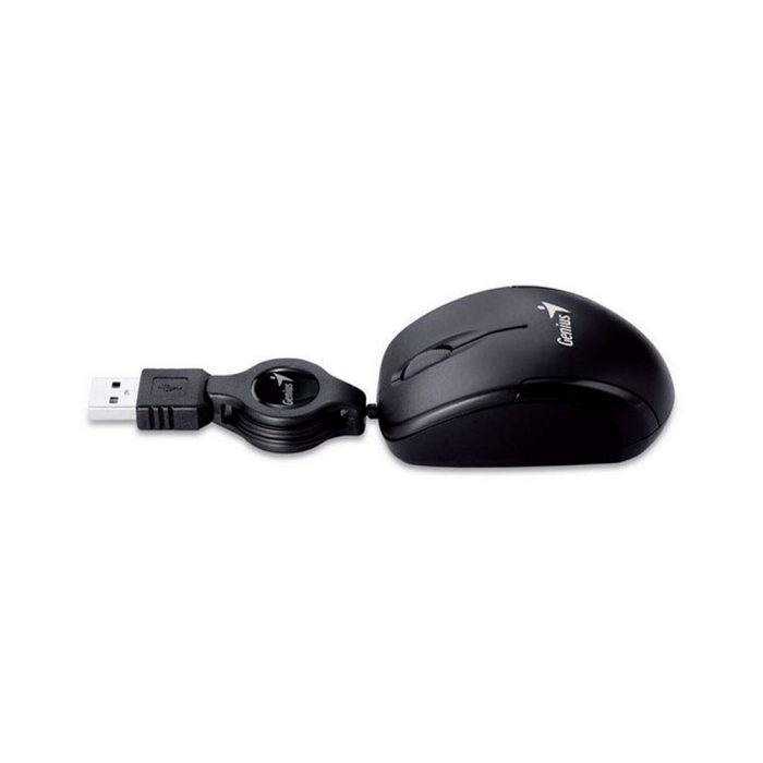 Mouse Genius, con entrada USB, optico retractil negro