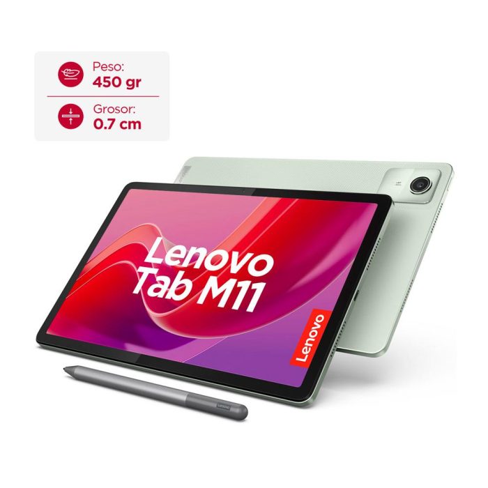 Tablet Lenovo M11 TB330FU Pantalla 11 Pulgadas WUXGA Conectividad Solo Wifi Memoria 4GB + Almacenamiento 128GB Color Verde Incluye Estuche y Lapiz