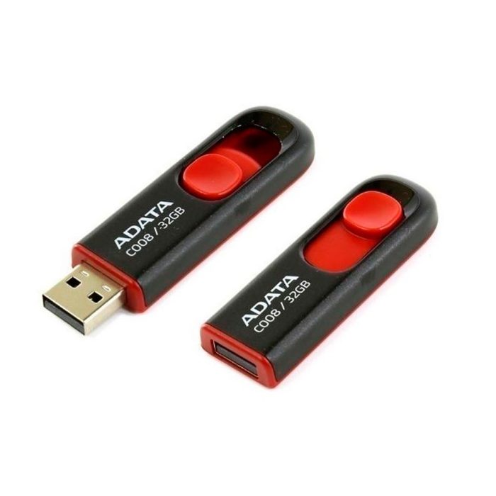 Memoria USB ADATA 2.0 C008 Retráctil 32GB COLOR Negra