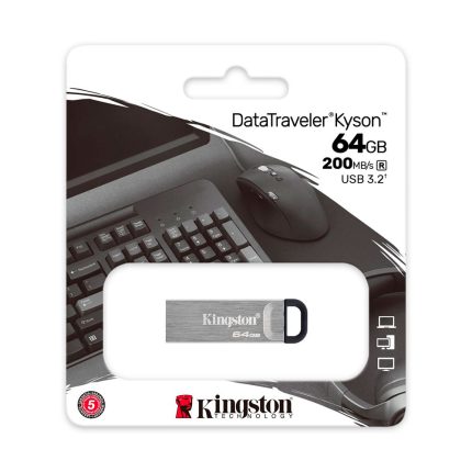 Memoria Kingston 64GB USB 3.2 Gen 1 DataTraveler Kyson Metálica