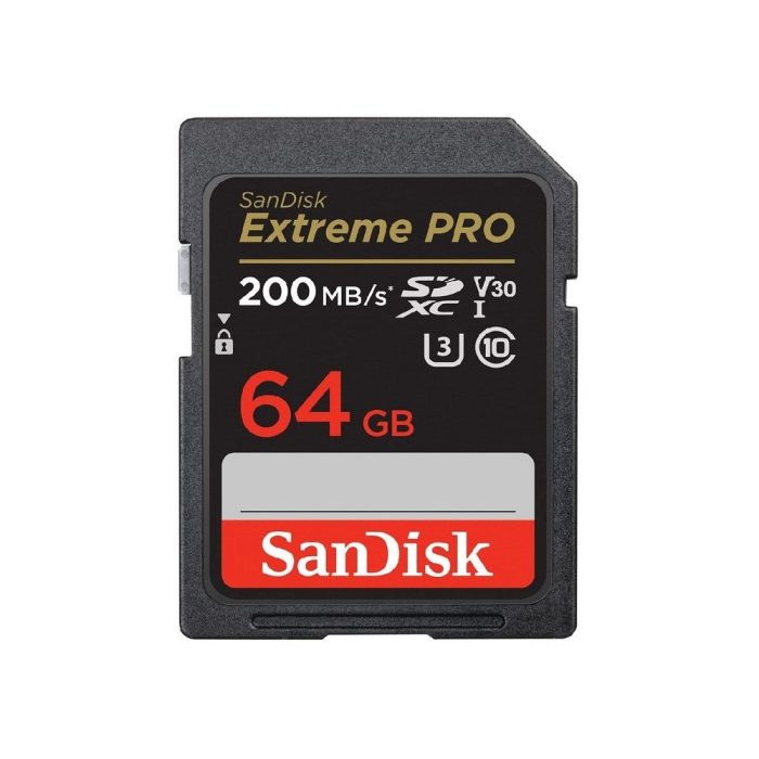 Tarjeta SD SanDisk Extreme PRO 64GB SDXC UHS-I Hasta 200 Mb/s C10,U3,V30