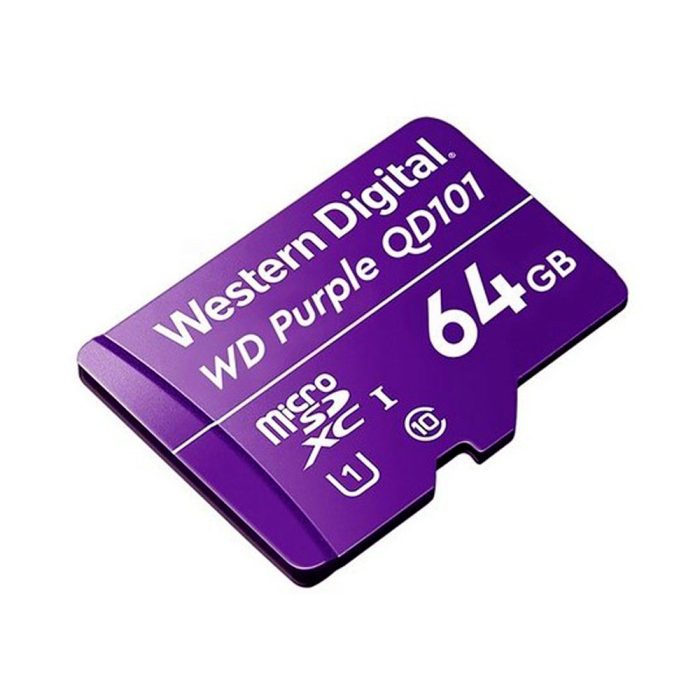 Tarjeta MicroSD WESTERN DIGITAL 64GB Para Cámaras de Seguridad COLOR Purpura