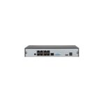 Grabador Dahua NVR, 8 Canales, hasta 8MP, 80 Mbps, H265+/H264+, 1HDD (Maximo 8TB, Disco duro no cincluido), 8 canales POE.