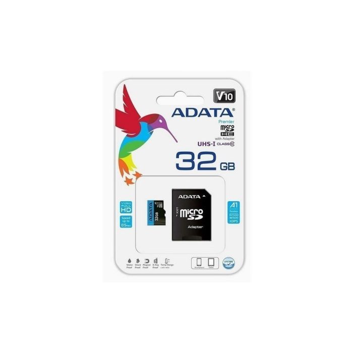 Micro SD ADATA 32GB + Adaptador Clase 10