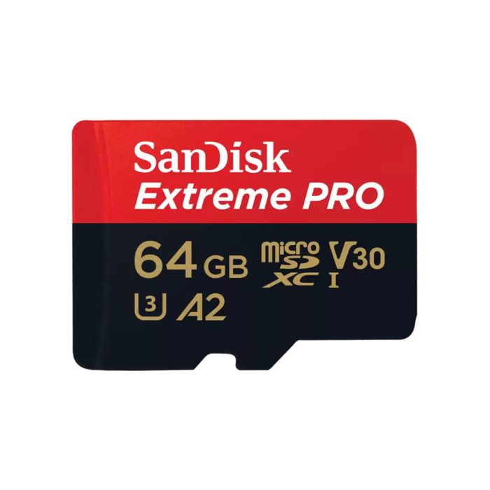 Tarjeta Micro SD SANDISK Extreme Pro 64GB COLOR Negro Y Rojo