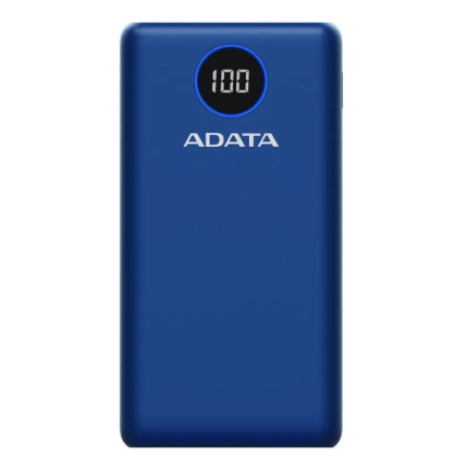 Power Bank 20000mAh azul digital /2 puertos usb quick charge + 1 Puerto Tipo C Salida + 1 Puerto Tipo C Entrada