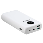 Power Bank 20000mAh blanca digital /2 puertos usb quick charge + 1 Puerto Tipo C Salida + 1 Puerto Tipo C Entrada