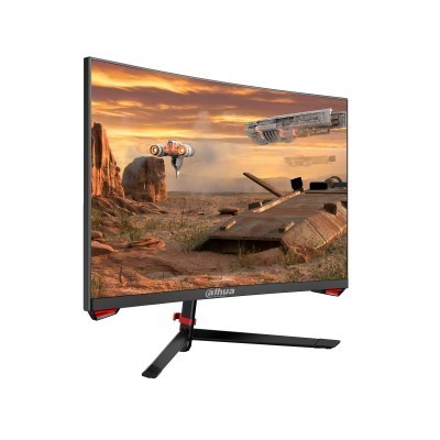 Monitor Dahua Curvo Gamer 27” panel VA / borde delgado 3 caras VA,Tamaño: 27 Color Negro,Resolución 1920 X 1080 (16:9),Tipo de pane: VA,Tipo de respuesta: 5ms (GTG) tasa de referesco 165 HZ,Conectividad: DP / HDMI 1,4 (Incluye cable HDMI),Angulo de visión: 178° H / 178°V,Incluye Base Metálica,Garantia de 3 años