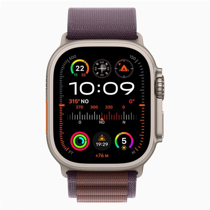 Reloj APPLE Watch Ultra 2 (GPS + Cellular) - Caja de titanio de 49 mm - Correa Loop Alpine índigo - Talla M