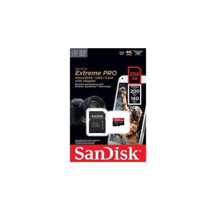 Tarjeta MicroSD SanDisk Extreme Pro UHS-I con adaptador 256GB