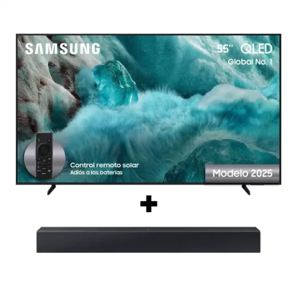 Televisor Samsung FLAT QLED  Smart TV 55 pulgadas, UHD 4K  /3,840 x 2,160 / DVB-T2 / Procesador Quantum/ Bluetooth / Dual Led / asistente de voz /  modo ambiente/ Modo Juego/  HDMI x 3 / USB x 2 /LAN/ abre y edita archivos de Office/ Control Solar/Garantía 1 año, Ficha tecnica completa en www.samsung.com.co