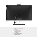 Computador Todo en uno Lenovo Intel Core i7 23,8 Pulgadas FHD Memoria RAM 12GB Estado Solido 512GB Windows 11 Home Color Negro