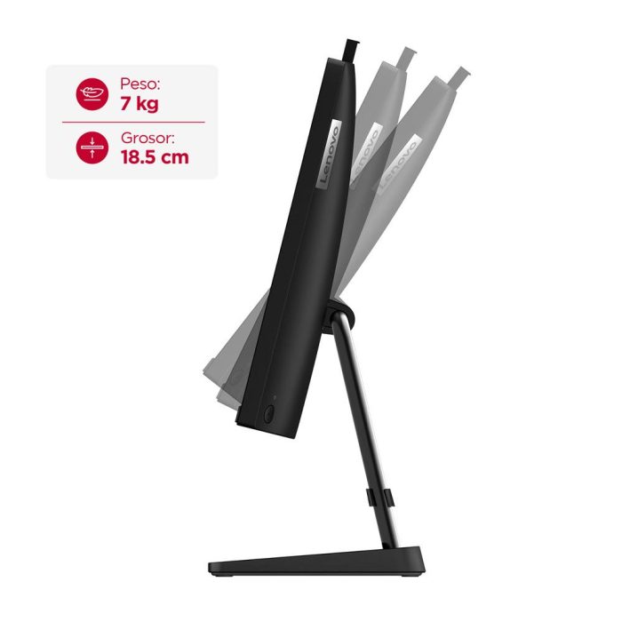 Computador Todo en uno Lenovo Intel Core i7 23,8 Pulgadas FHD Memoria RAM 12GB Estado Solido 512GB Windows 11 Home Color Negro