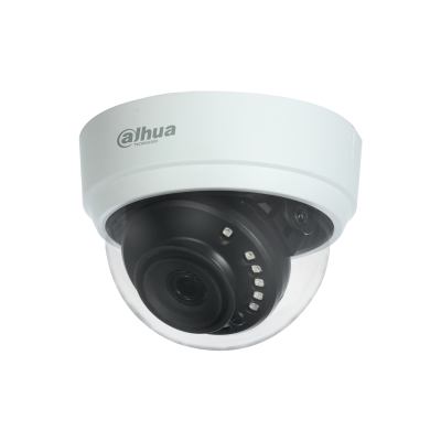 Camara Dahua Domo,2MP, Lente fijo 2,8mm, 4en1 (CVI/TVI/AHD/CVBS), Plastico, Smart IR20m, 12VDC.