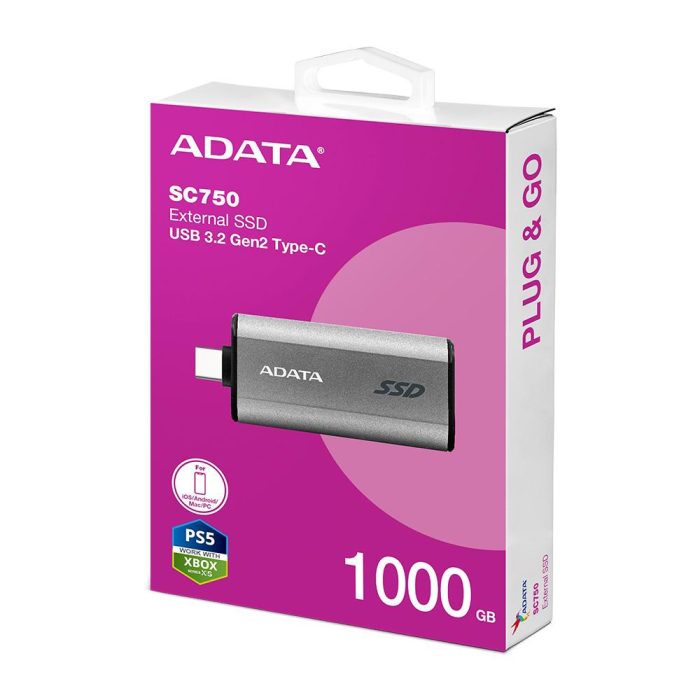 Unidad de Estado Solido ADATA externo 1TB SC750