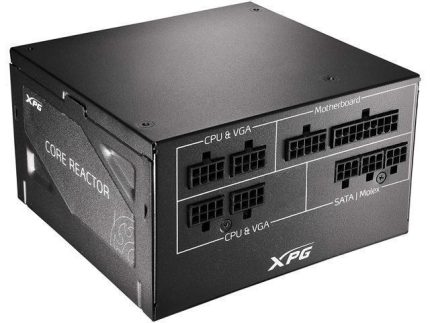XPG CORE REACTOR II VE, Black, 80+ Gold, Full Modular, 750W, ATX 24x1, EPS 8x2, PCIE 6+2x3, MOLEXx2, 12VHPWRx1, SATAx6, TW Capacitor,