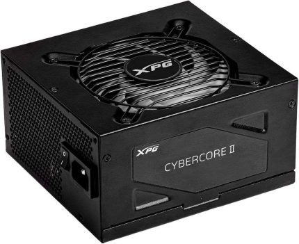 XPG CYBERCORE II, Negro, 80+ Platinum, Full Modular, 1300W, ATX 24x1, EPS 8x2, PCIE 6+2x10, MOLEXx8, 12VHPWRx1, SATAx12, Condensador 100% Japonés, 10 Años de Garantía