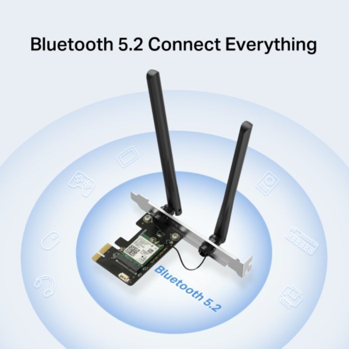Adaptador de red MERCUSYS PCIe AX3000 Wi-Fi 6 Bluetooth 5.2