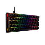 Teclado gamer HyperX inglés US color negro con luz RGB.