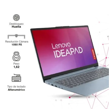 Portátil Lenovo IP Slim 3 15IRH8 Intel Core i7 13620H 15,6 Pulgadas FHD Memoria 16GB Estado Solido 512GB Windows 11 Home con Lector de Huella Color Gris