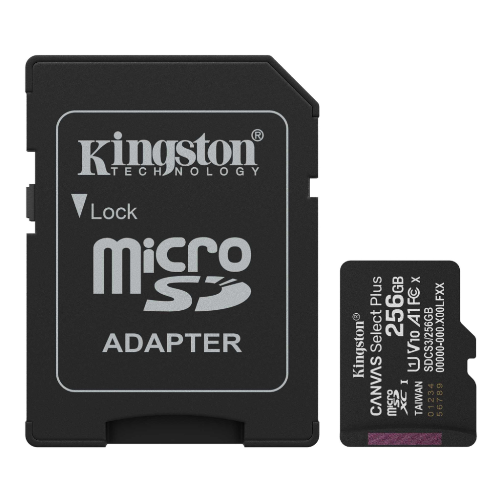 MicroSD 256GB Canvas Select Plus Gen3 150MB/s A1 Card + Adapter MicroSD 256GB Canvas Select Plus Gen3 150MB/s A1 Card + Adapter