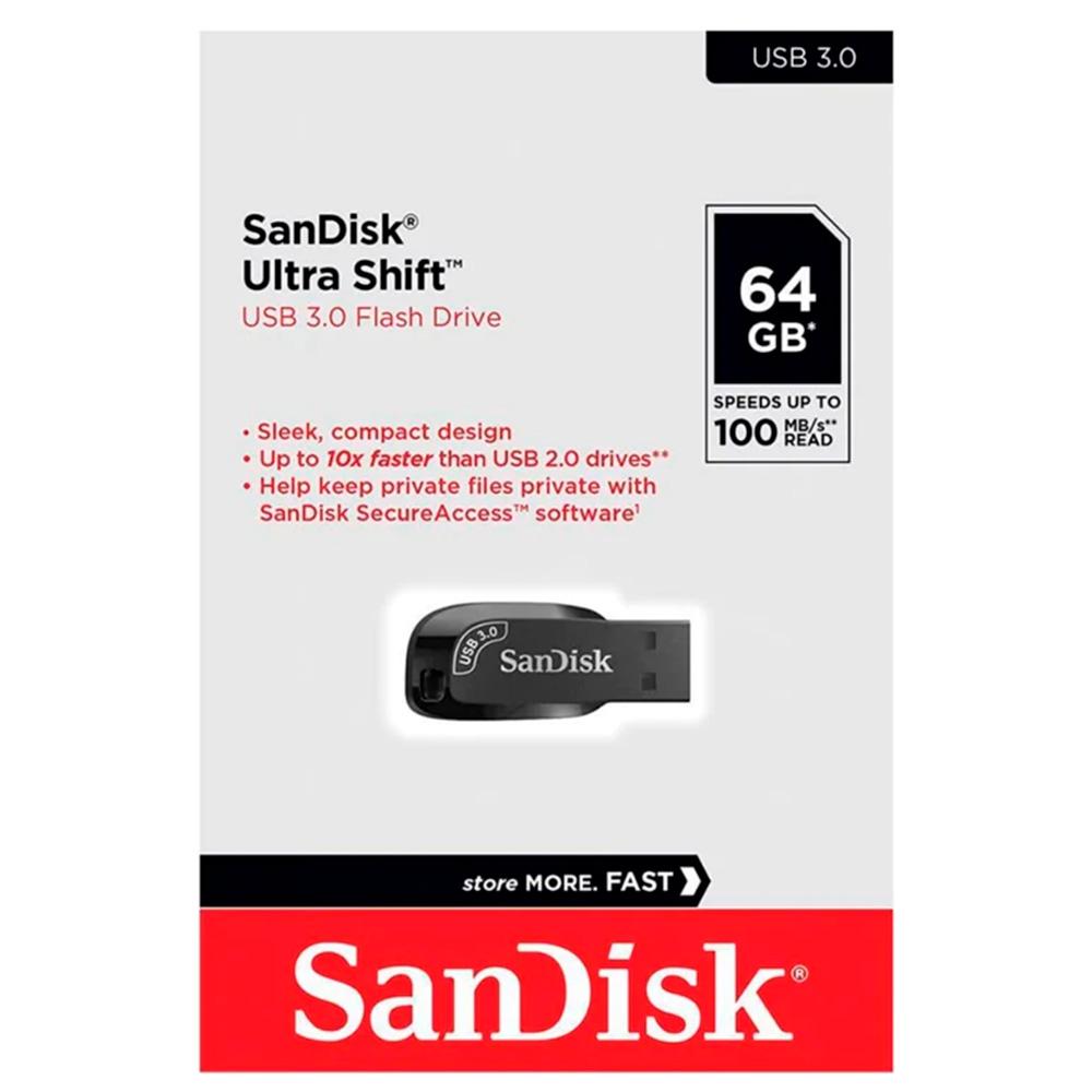 Memoria USB SanDisk Ultra Shift 3.0 64GB Negro Memoria USB SanDisk Ultra Shift 3.0 64GB Negro