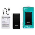 Power Bank 20000mAh negra  /2 puertos USB + 1 Puerto Tipo C entrada y Salida + 1 puerto de entrada  micro usb