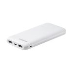 Power Bank 10000mAh Blanca /2 puertos USB + 1 Puerto Tipo C entrada y Salida + 1 puerto de entrada micro usb