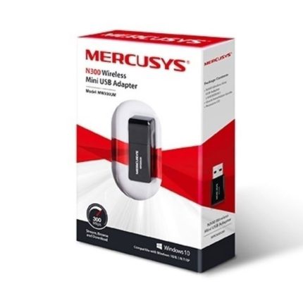 Adaptador Mini MERCUSYS USB 20 Inalámbrico de 300Mbps COLOR Negro